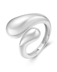 Ania Haie Silver Sculptural Crossover Ring