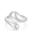 Ania Haie Silver Sculptural Crossover Ring
