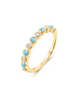 Ania Haie Gold Bezel Lab Created Turquoise Ring