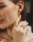 Ania Haie Gold Bezel Lab Created Turquoise Ring