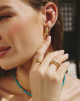 Ania Haie Gold Bezel Lab Created Turquoise Ring