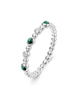 Ania Haie Silver Bezel Malachite Beaded Ring