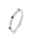 Ania Haie Silver Bezel Malachite Beaded Ring