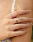 Ania Haie Silver Bezel Malachite Beaded Ring