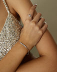 Ania Haie Silver Pave Multi Beaded Chain Bracelet