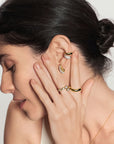 Silver Pave Curved Teardrop Ear Cuff