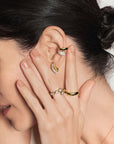 Silver Pave Curved Teardrop Ear Cuff