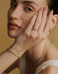 Gold Alternating Bezel-Set Bracelet