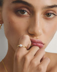 Ring pearl with zirconia