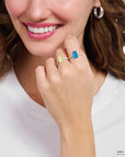 THOMAS SABO Ring with blue mini sized goldbears and zirconia