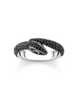 THOMAS SABO Snake ring with black zirconia