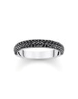 THOMAS SABO Thin band ring with black zirconia