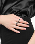 THOMAS SABO Thin band ring with black zirconia
