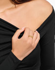 THOMAS SABO Gold-plated chain link rings