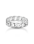 THOMAS SABO Slim ring with chain links and white stones