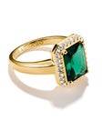 THOMAS SABO Ring with Green Octagon Stone