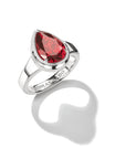 THOMAS SABO Ring with Red Teardrop Zirconia Stone Silver