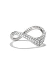 Ring with zirconia in wave shape