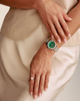 THOMAS SABO Ladies Dark Green Malachite Divine Watch Silver
