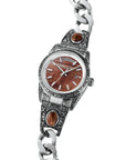 Women's Western-Style Watch with Red Tiger's Eye, Stainless Steel