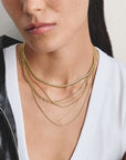 Gold-Tone Stainless Steel Charm Club Anchor Chain Necklace