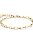 Gold-Tone Stainless Steel Charm Club Anchor Chain Bracelet