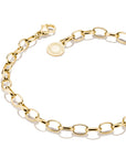 Gold-Tone Stainless Steel Charm Club Anchor Chain Bracelet