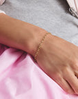 Gold-Tone Stainless Steel Charm Club Anchor Chain Bracelet