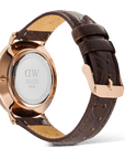 Daniel Wellington Classic Roman Numerals Date Dark Brown Croc Belly Rose Gold