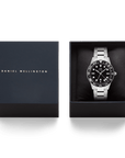 Daniel Wellington Iconic GMT Link Black Ceramic Bezel Silver