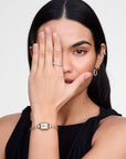 Daniel Wellington Quadro Mini Arch 3-link White Sunray Gold