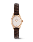 Daniel Wellington Ophelia Mini Dark Brown Lizard White Guilloché Rose Gold