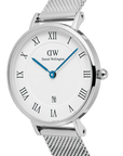 Daniel Wellington Petite Roman Numerals Date Silver