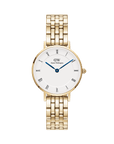 Daniel Wellington Petite Roman Numerals 28 5-Link G White Watch
