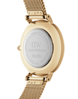 Daniel Wellington Petite 28 Bezel Mesh White Mother of Pearl Gold Watch