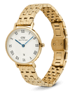 Daniel Wellington Petite Roman Numerals Date 5-link Gold