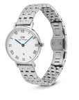 Daniel Wellington Petite Roman Numerals Date 5-link Silver