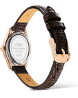 Daniel Wellington Ophelia Mini Dark Brown Lizard White Guilloché Rose Gold