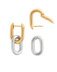 Daniel Wellington Contrast Link Earrings Two Tone Gold