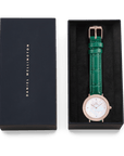 Daniel Wellington Crystalline Bezel Green Croc Rose Gold Watch