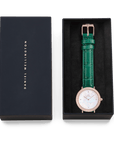 Daniel Wellington Crystalline Bezel Green Croc Rose Gold Watch