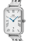 Daniel Wellington Quadro Roman Numerals Date 5-link Silver