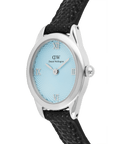 Daniel Wellington Ophelia Mini Black Lizard Ice Blue Guilloché Silver