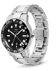 Daniel Wellington Iconic GMT Link Black Ceramic Bezel Silver
