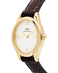 Daniel Wellington Ophelia Mini Dark Brown Lizard White Guilloché Gold