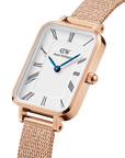 Daniel Wellington Quadro Roman Numerals 20x26 Melrose RG White Watch