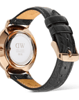 Daniel Wellington Classic Roman Numerals Date Black Croc Belly Rose Gold