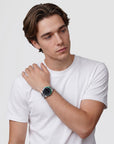 Daniel Wellington Iconic GMT Link Black Green Ceramic Bezel Silver