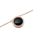 Daniel Wellington Audrey Necklace Black Agathe Rose Gold