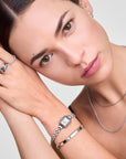Daniel Wellington Quadro Mini Arch 3-link White Sunray Silver